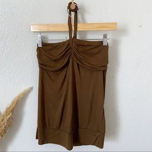 Y2k brown halter top